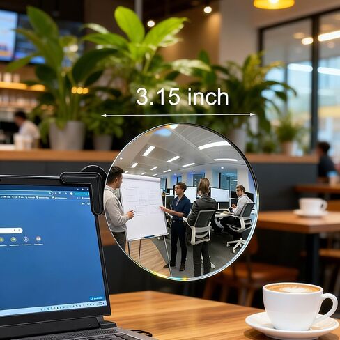 TSUYA Clip-On Monitor Mirror for Rear View, Fits Computer Monitors and Laptops, Office Desk and Cubicle, 1-Pack (3.14") in Kuwait