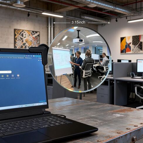 TSUYA Clip-On Monitor Mirror for Rear View, Fits Computer Monitors and Laptops, Office Desk and Cubicle, 1-Pack (3.14") in Kuwait