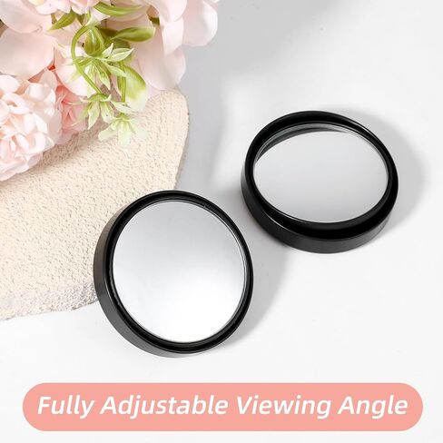 2 Pcs Cubicle Mirror, Adjustable Cubicle Mirror to See Behind You, 2.24 Inch Office Desk Mirrors for PC Monitors, Cubicles Walls, Personal Security and Privacy(Black) in Saudi Arabia