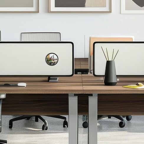 2 Pcs Cubicle Mirror, Adjustable Cubicle Mirror to See Behind You, 2.24 Inch Office Desk Mirrors for PC Monitors, Cubicles Walls, Personal Security and Privacy(Black) in Saudi Arabia