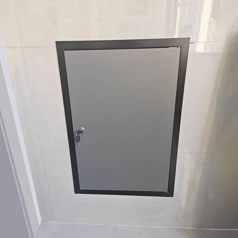 Lockable Inspection Hatch Access Panel Door Cover Plate for Drywall, Sealed Grey & Black, 65x95cm (26x38in) - Durable, Easy Access for Maintenance & Repairs in Kuwait