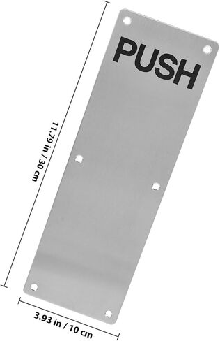 VALICLUD Stainless Steel 304 Fire Door Push Plate with Push Sign Indoor Commercial Door 100x300x1.5mm in Saudi Arabia