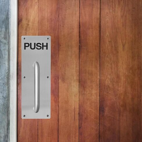 VALICLUD Stainless Steel 304 Fire Door Push Plate with Push Sign Indoor Commercial Door 100x300x1.5mm in Saudi Arabia