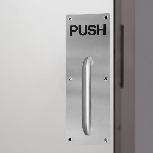 VALICLUD Stainless Steel 304 Fire Door Push Plate with Push Sign Indoor Commercial Door 100x300x1.5mm in Saudi Arabia