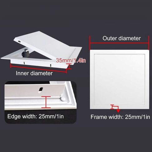 20x20in Magnetic White Access Panel - Easy Push Click Installation for Attics, Crawl Spaces & Plumbing - Durable Metal Wall Hole Door Cover in Kuwait