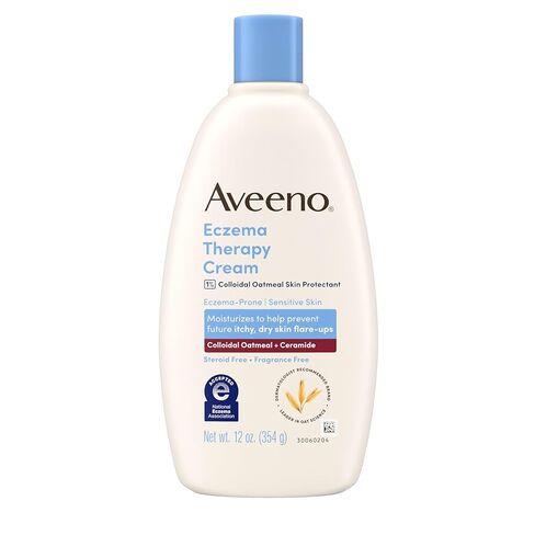 Aveeno Eczema Therapy Daily Moisturizing Cream for Eczema-Prone Skin with Colloidal Oatmeal & Ceramide, Fragrance-Free, Steroid-Free, Soothes Dry, Itchy Irritated, Sensitive Skin 12 fl oz in Saudi Arabia