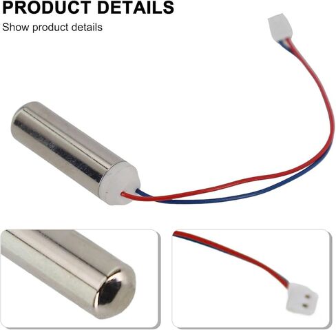 محرك اهتزاز، محرك DC بدون قلب للمشروعات التي تصنعها بنفسك، 7 × 25 مم، الجهد الكهربي المقدر 3.7 فولت، 18000 دورة في الدقيقة، غلاف معدني، متوافق مع فرش الأسنان الكهربائية والإلكترونيات الصغيرة in Kuwait