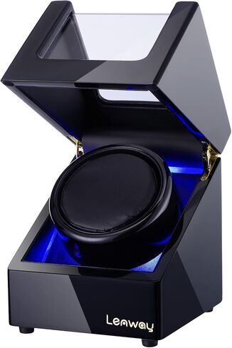 Lenway Watch Winder Super Quiet， Automatic Watch Winder Four Rotation Modes，Battery Operated or Ac，with Led Light，Watch Winder for Rolex， High-End Piano Paint Baking Process Single Watch Winder in Saudi Arabia