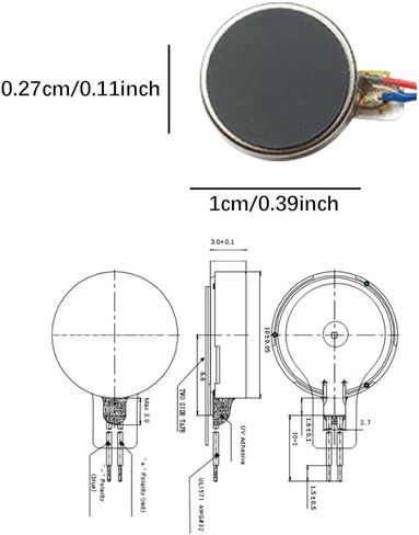 Milageto 2Pcs 1027 Mini Vibration Motors DC 3V Efficient Reliable Performance Micro Vibrating Motors for Toys Household Appliances DIY in Saudi Arabia