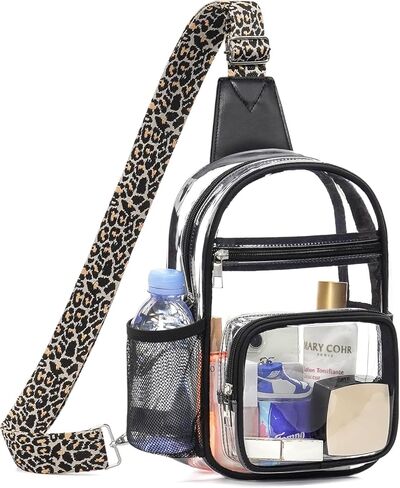 Clear Bag for Stadium Events, Clear Purses For Women Men, Transparent Crossbody Bag, See Through Large Sling Backpack in Kuwait