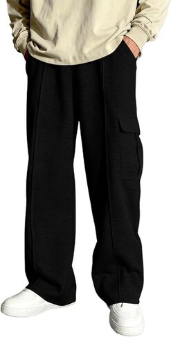 Wide Leg Sweatpants for Teen Girls Elasitc High Waist Baggy Cargo Jogger Pant with Pockets Cute Kids Boys Clothes in Saudi Arabia