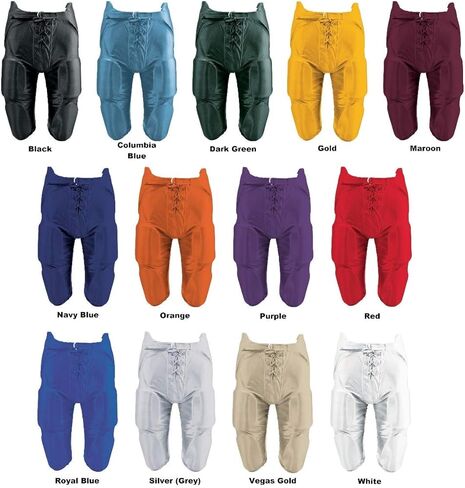 MARTIN Sports Youth Football Dazzle Game Pants with Pads, Integrated 7-Piece Pad Set, White (XX-Small) in Saudi Arabia