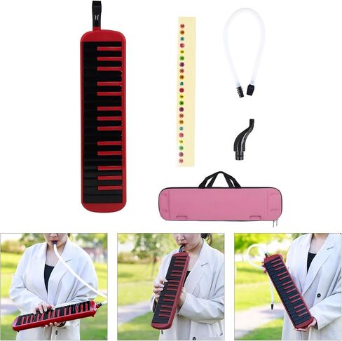 لوحة مفاتيح البيانو الهوائية لفصول الموسيقى في الهواء الطلق 32 مفتاحًا أداة الرياح ميلوديكا مع أنبوب طويل وحقيبة حمل لوحة مفاتيح البيانو الهوائية سوبرانو ميلوديكا in Kuwait