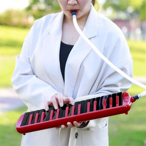 لوحة مفاتيح البيانو الهوائية لفصول الموسيقى في الهواء الطلق 32 مفتاحًا أداة الرياح ميلوديكا مع أنبوب طويل وحقيبة حمل لوحة مفاتيح البيانو الهوائية سوبرانو ميلوديكا in Kuwait