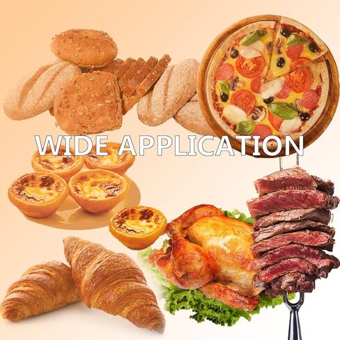 Commercial Pizza Oven Double Deck Movable Electric Pizza Oven Stainless Steel Multipurpose Pizza oven for Restaurant with Wheels 6400W 220V Single Phase in Kuwait