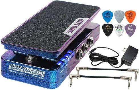 Hotone Soul Press II Wah Active Volume Passive Expression Guitar Effects Pedal Switchable 4 in 1 Visible Pedal Position SP-20 with Tonebird Patch, Power Supply, Picks Bundle in Saudi Arabia