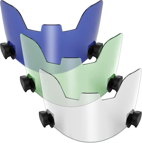 3 Pack Football Visor for Youth Adult Football Helmets Visor Eye Protection for Helmet and Face Mask Sport Universal Cleaning Wipes(Transparent, Green, Blue) in Kuwait