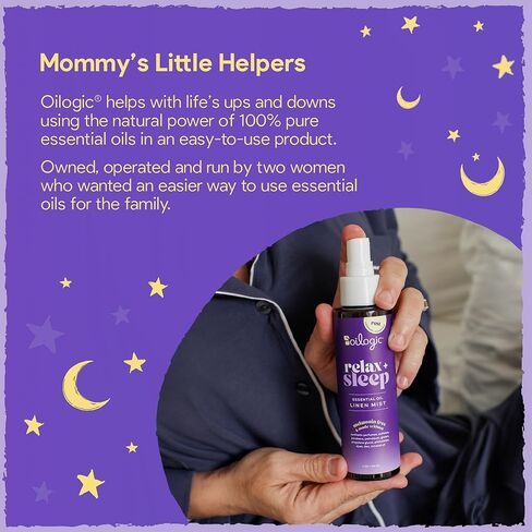 بخاخ زيت الكتان العطري للاسترخاء والنوم من أويلوجيك - 100% زيوت عطرية نقية تعزز النوم المريح والراحة والعافية - رذاذ عطري للفراش والوسائد والبطانيات والبيجامات والمزيد، 118 مل in Kuwait