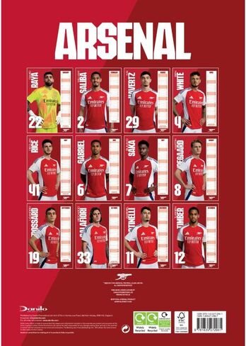 Arsenal 2025 Official Calendar in Saudi Arabia