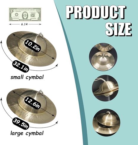 Chinese Cymbal, China Cymbals, Chinese Instrument, Finger Hand Cymbal, 20-Yr Artisan Crafted, Top Sound (Small) in Saudi Arabia