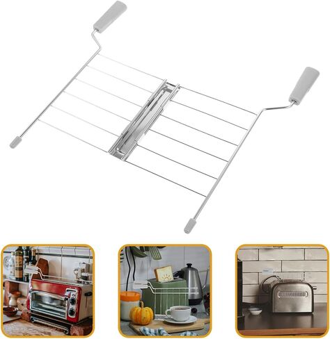 Healifty Toaster Warming Rack Stainless Steel Bread Rack Replacement Part 10.43X5.90X0.98In Compatible with Toast Machine Kitchen Griddle Warming for Bread and Sandwich Heating in Saudi Arabia