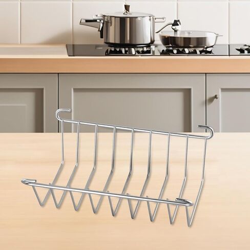 Stainless Steel Toast Rack for Bread Slices – 8-Slot Cooling Stand with Elevated Feet, Food-Grade 304 Stainless Steel, Rectangle Loaf Display Rack for Home, Cafe & Restaurant Kitchen Organization in Saudi Arabia