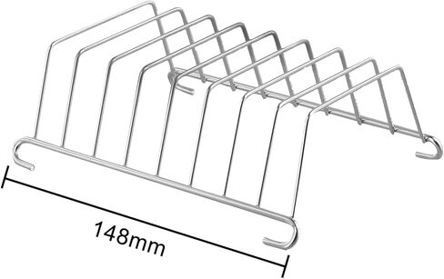 Stainless Steel Toast Rack for Bread Slices – 8-Slot Cooling Stand with Elevated Feet, Food-Grade 304 Stainless Steel, Rectangle Loaf Display Rack for Home, Cafe & Restaurant Kitchen Organization in Saudi Arabia