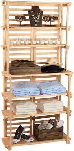 SSWBasics Wood Baker's Rack Display - Natural Finish in Saudi Arabia