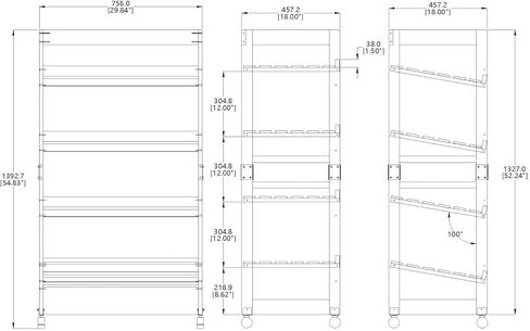 FixtureDisplays® 4-Tier Bakery Bread Rack with Angled Shelves Wooden Display Rack Bread Store Rack 30X18X55" 101143 in Saudi Arabia