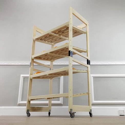 FixtureDisplays® 4-Tier Bakery Bread Rack with Angled Shelves Wooden Display Rack Bread Store Rack 30X18X55" 101143 in Saudi Arabia