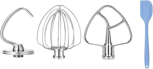 إكسسوارات الفولاذ المقاوم للصدأ لـ Kitchenaid 4.5-5 QT Mead Stand Mixer ، وتشمل 6 أسلاك خفقة ، خافق مسطح ، خطاف العجين للمطبخ ، آمن غسالة الصحون ، وملاءمة لـ KSM45 ، KSM150 in Kuwait