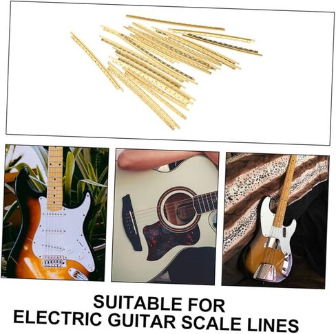 Generic 20pcs Brass Guitar Fret Wires Fingerboard Upgrade Parts for Folk Guitar and Bass High-strength Fret Wire Kit for Musicians and Beginners in Saudi Arabia