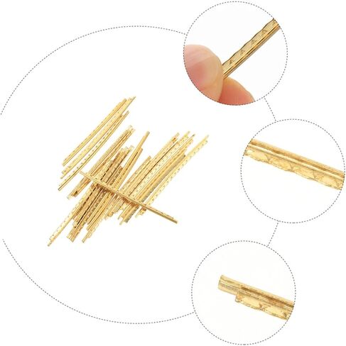 Generic 20pcs Brass Guitar Fret Wires Fingerboard Upgrade Parts for Folk Guitar and Bass High-strength Fret Wire Kit for Musicians and Beginners in Saudi Arabia
