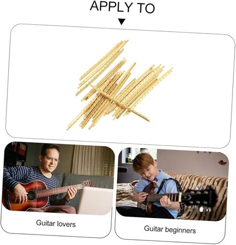 Generic 20pcs Brass Guitar Fret Wires Fingerboard Upgrade Parts for Folk Guitar and Bass High-strength Fret Wire Kit for Musicians and Beginners in Saudi Arabia