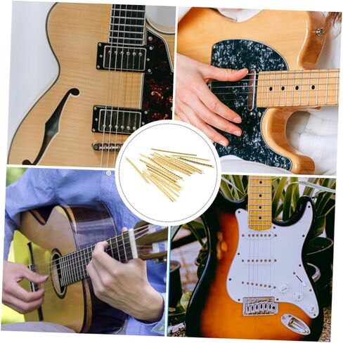 Generic 20pcs Brass Guitar Fret Wires Fingerboard Upgrade Parts for Folk Guitar and Bass High-strength Fret Wire Kit for Musicians and Beginners in Saudi Arabia