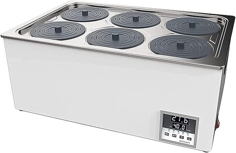 Digital Thermostatic Water Bath With 6 Holes, Rt 5-99.9°c, 360° Heating, Digital Display & Protective Lid For Laboratory Use, Precise Temperature Control in Kuwait