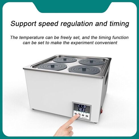 Digital Thermostatic Water Bath With 6 Holes, Rt 5-99.9°c, 360° Heating, Digital Display & Protective Lid For Laboratory Use, Precise Temperature Control in Kuwait