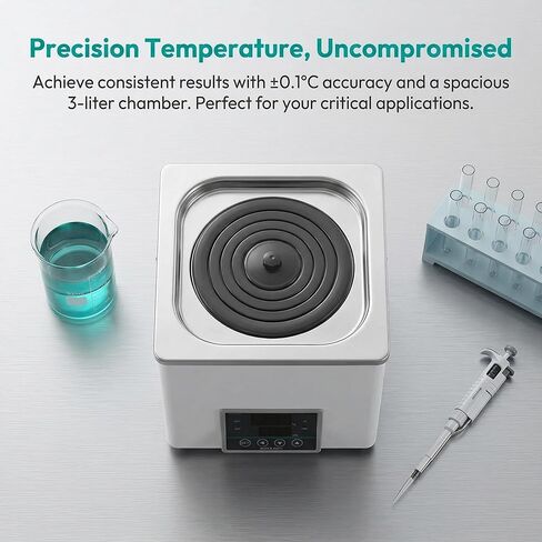 3l Digital Lab Water Bath Heater - Stainless Steel, Thermostatic Electric Heating Device, 300w, Ideal For Laboratory Experiments, Selectable Opening in Kuwait