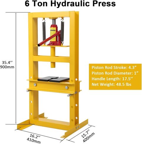 6Ton/13000LBS Hydraulic Press Machine,Heavy Duty Bearing Presses,H-Frame Garage Floor Adjustable Shop Press with Adjustable Working Table,for Garage and Workshop,4 Adjustable Height in Saudi Arabia