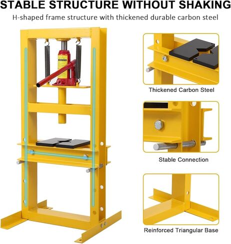 6Ton/13000LBS Hydraulic Press Machine,Heavy Duty Bearing Presses,H-Frame Garage Floor Adjustable Shop Press with Adjustable Working Table,for Garage and Workshop,4 Adjustable Height in Saudi Arabia