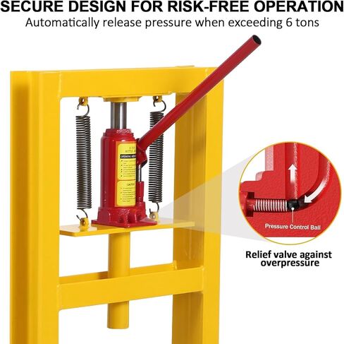 6Ton/13000LBS Hydraulic Press Machine,Heavy Duty Bearing Presses,H-Frame Garage Floor Adjustable Shop Press with Adjustable Working Table,for Garage and Workshop,4 Adjustable Height in Saudi Arabia