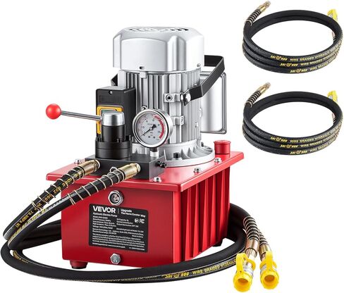 VEVOR Electric Hydraulic Pump, 750W 10,000 PSI, 120V Double Acting Electric Driven Hydraulic Pump Power Pack Unit, with Manual Valve, 2.1 Gallon / 8L, for Punching, Bending, Double Acting Cylinders in Saudi Arabia
