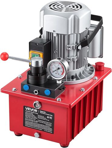 VEVOR Electric Hydraulic Pump, 750W 10,000 PSI, 120V Double Acting Electric Driven Hydraulic Pump Power Pack Unit, with Manual Valve, 2.1 Gallon / 8L, for Punching, Bending, Double Acting Cylinders in Saudi Arabia