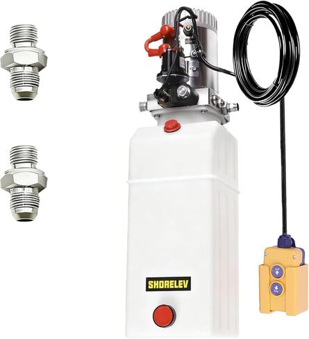 12V DC Single Acting Hydraulic Power Unit, 8L Hydraulic Pump Plastic Reservoir, 3000 PSI for Dump Trailers, Snow Plows, Log Splitters, Lift Gates in Saudi Arabia
