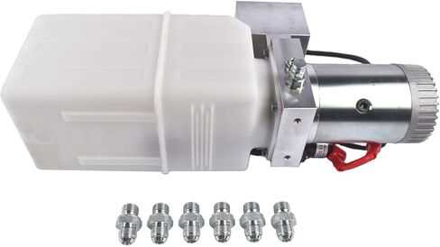 Hydraulic Power Unit, 6 Quart 6 Way Hydraulic Pump with Plastic Oil Reservoir, 12V DC Double Acting, for Dump Trailer Car Lifting Mixizap in Kuwait