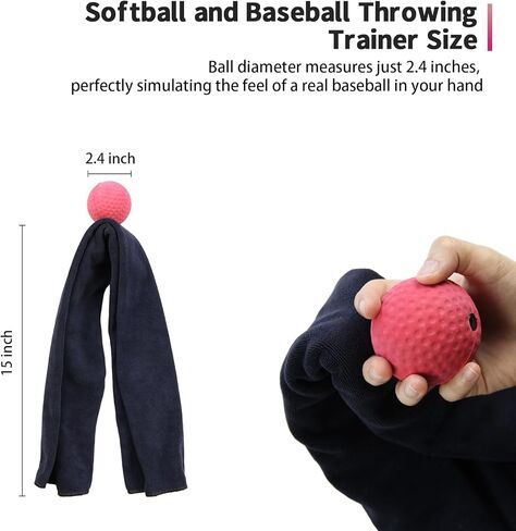 مدرب رمي البيسبول، أدوات رمي ​​الكرة اللينة، منشفة تدريب للكرة السريعة، التغيير، دقة الكرة المنحنية والقوة القادرة على تحسين الشكل والأداء بشكل ثابت in Kuwait