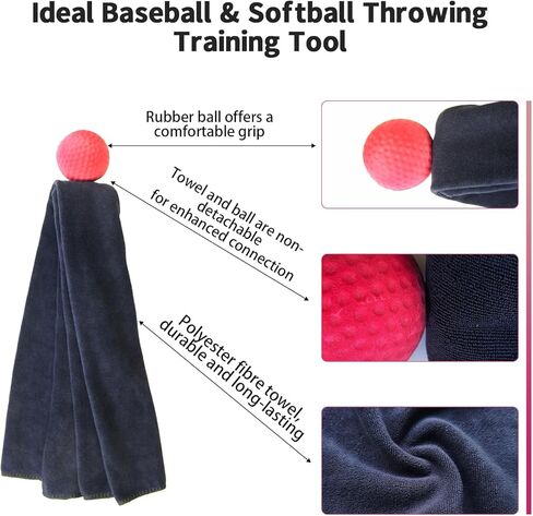 مدرب رمي البيسبول، أدوات رمي ​​الكرة اللينة، منشفة تدريب للكرة السريعة، التغيير، دقة الكرة المنحنية والقوة القادرة على تحسين الشكل والأداء بشكل ثابت in Kuwait