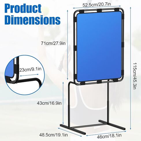 Baseball Strike Zone Target for Plastic Balls, Adjustable Height Pitching Training Strike Zone, Ideal for Balls Training Skills, Suitable for Outdoors Courtyard, Lawn, Blue + Black in Kuwait