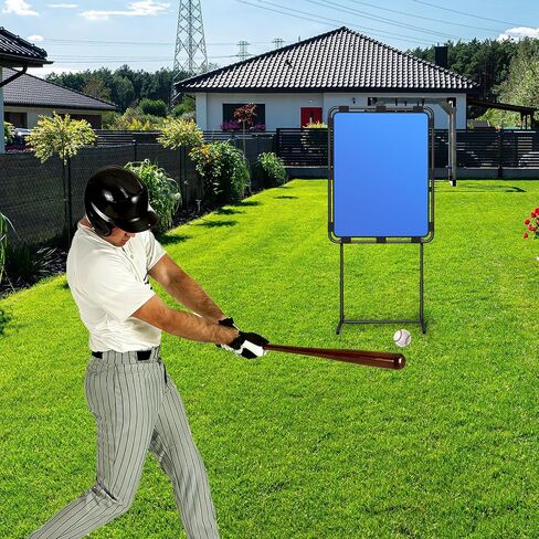 Baseball Strike Zone Target for Plastic Balls, Adjustable Height Pitching Training Strike Zone, Ideal for Balls Training Skills, Suitable for Outdoors Courtyard, Lawn, Blue + Black in Kuwait