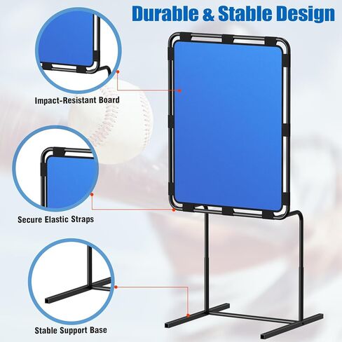 Baseball Strike Zone Target for Plastic Balls, Adjustable Height Pitching Training Strike Zone, Ideal for Balls Training Skills, Suitable for Outdoors Courtyard, Lawn, Blue + Black in Kuwait